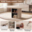 Table de salle à manger extensible ronde en bois, extension ovale de 47 po à 63 po, rangement caché dans la base, sièges 4 à 6, table de cuisine moderne-489530674