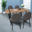 Ensemble de table de salle à manger moderne en MDF avec 4 chaises en suède, style industriel pour la maison