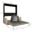 Canapé-lit escamotable facile à assembler, grand lit escamotable mural avec canapé pour le salon, cadre de lit en métal gris, armoire noire, canapé beige