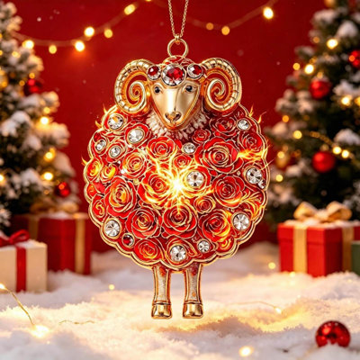 Décoration de Noël : Chèvres de feu, pendentif pour sapin, décoration à suspendre pour la maison, les fêtes et les cadeaux de Noël pour la famille et les amis