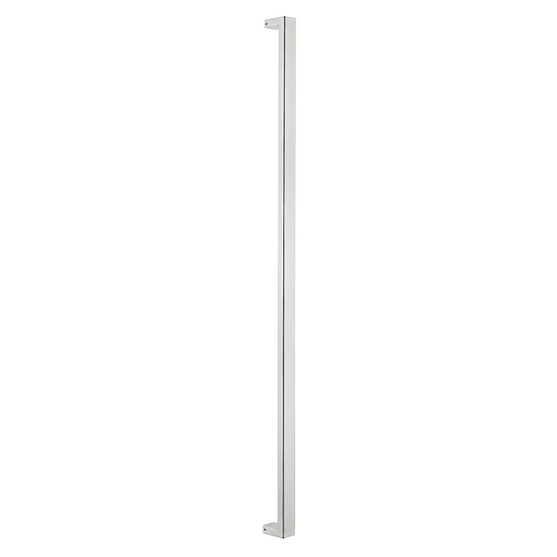 Poignée carrée longue à une face, Chrome poli, 72 po