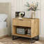 Table de chevet à 1 tiroir Semin avec station de charge et tablette ouverte pour chambre à coucher, salon, H 21,9 po x l 23,6 po x P 15,75 po-1910177491