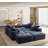Modular Sectional Sofa with 2 Ottomans (Blue)