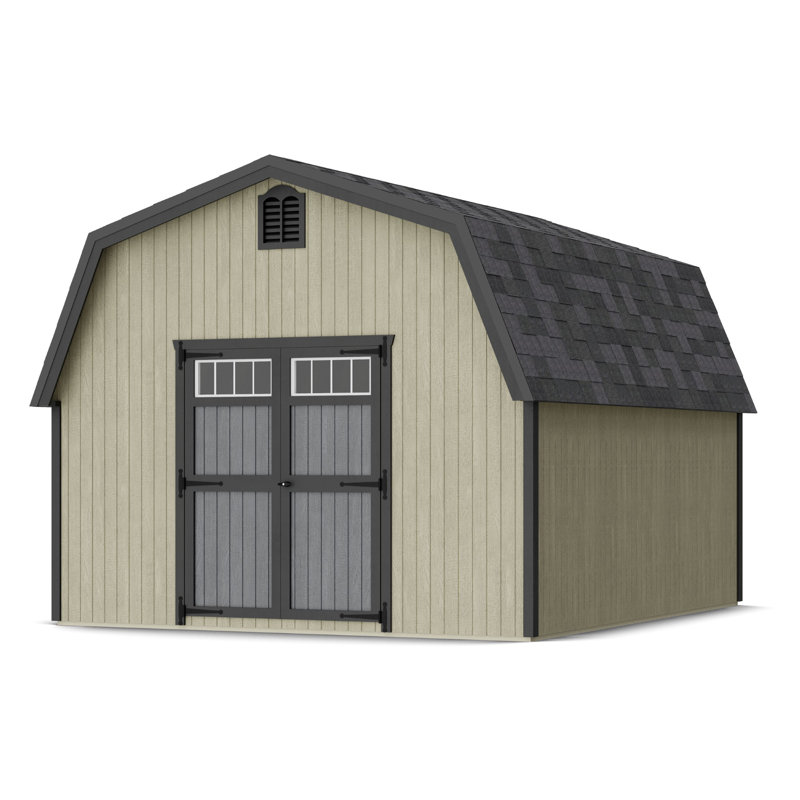 Colonial Greenfield Barn Outdoor Wood Storage Shed, Yes, 12' x 14'