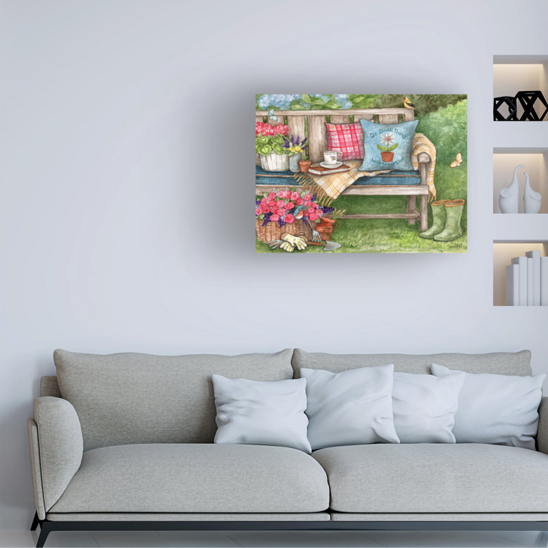 Art sur toile de bolognaise avec des oiseaux et des fleurs, H 14 po x l 19 po