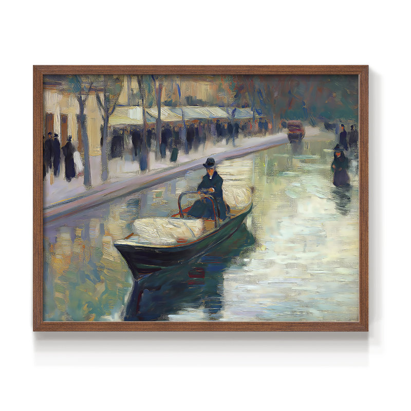 Nautical Series-XVIII - Reproduction encadrée - Restickable, H 22 po x l 28 po, Noyer