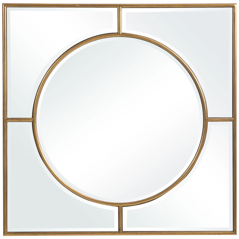 Engineered Wood Square Wall Mirror