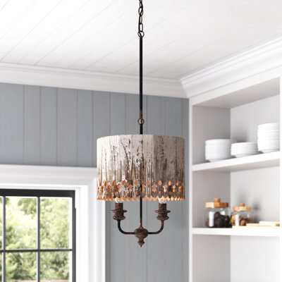 Simonson 2 - Light Distressed Rustic Black Unique/Statement Pendant