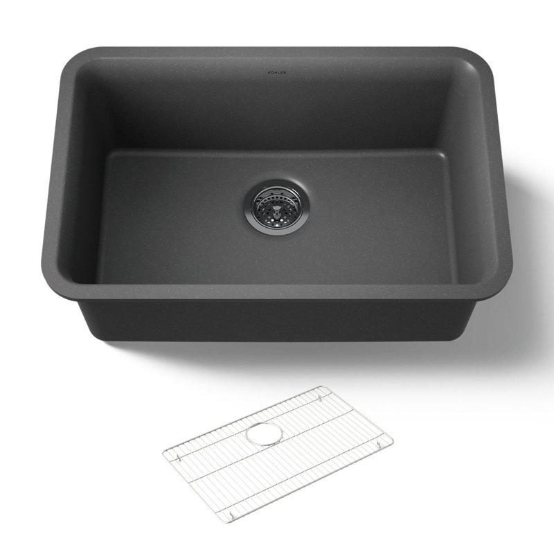 Cairn® Neoroc 27-1/2" x 18-5/16" x 9-1/2" Undermount Kitchen Sink, Matte Graphite