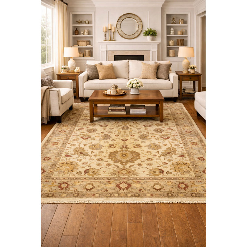 Tapis rectangulaire en laine 6 pi x 9 pi 3 po Keaunte
