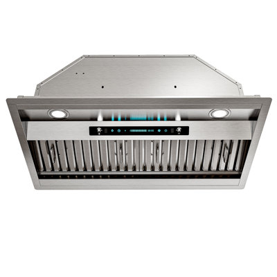 30" 900 CFM  Insert Convertible Range Hood Stainless Steel Quiet 4 Speed Gesture Remote and Touch Panel Control with LED Lights