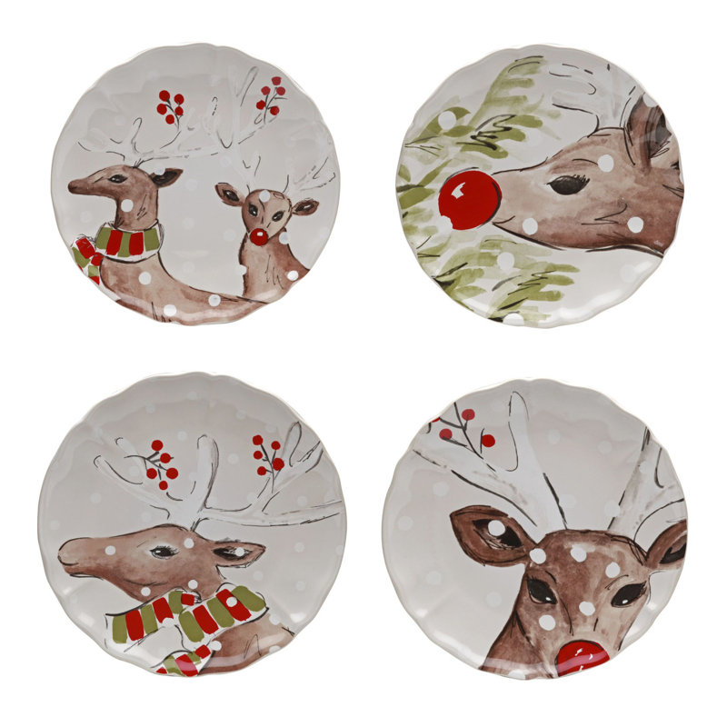 Deer Friends Fine Stoneware Salad/Dessert Plate