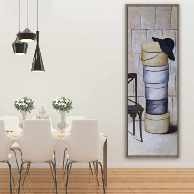 Hat Boxes - Gray Framed Canvas for Stylish Home Decor