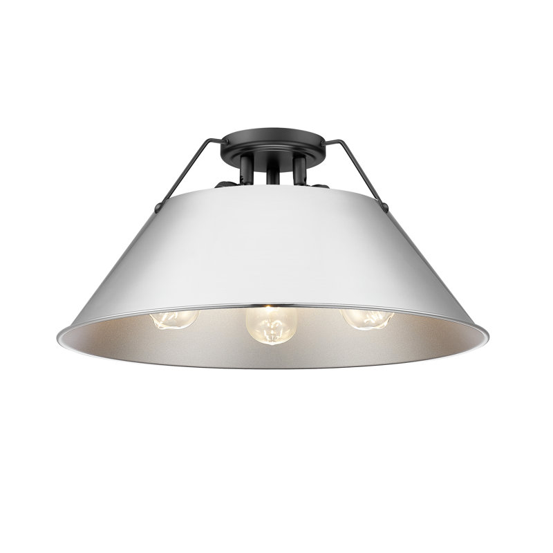 Weatherford Flush Mount, Matte Black, Chrome