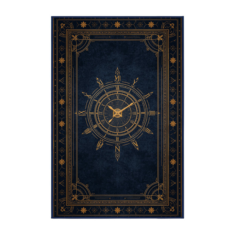 Soft Plush Feingold New Years Modern & Contemporary Abstract Area Rug in Gray – Navy Binding, 2x3