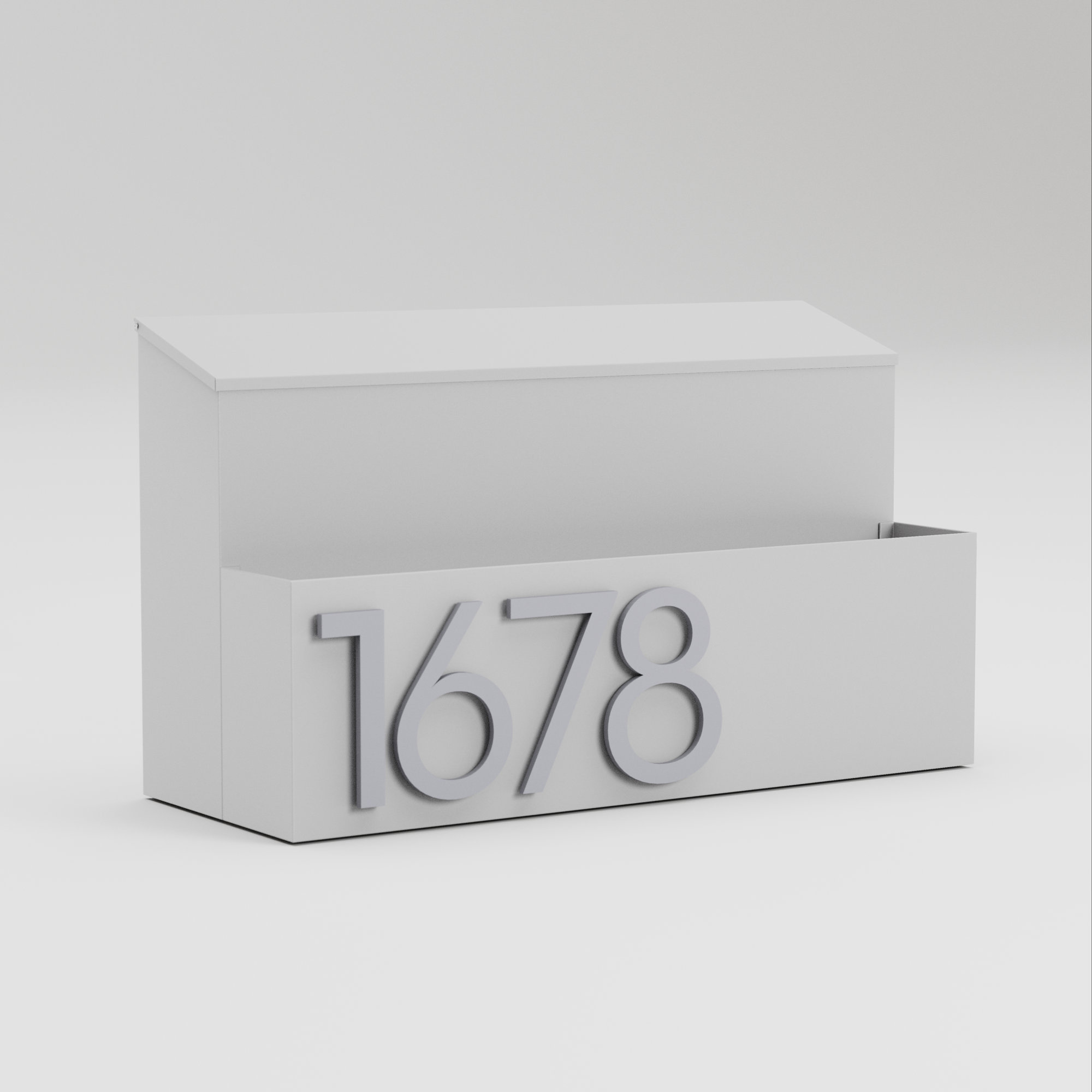 The Garden Wall Mounted Steel Mailbox, Yes, Silver, White