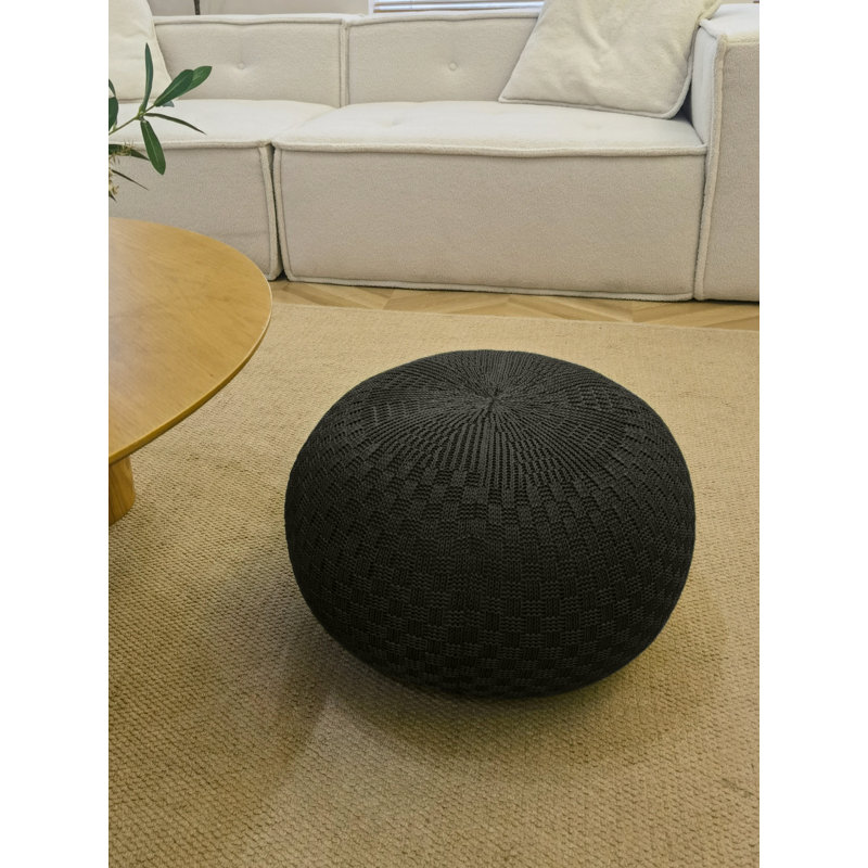 Upholstered Pouf, Red Polypropylene/Olefin