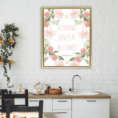 A Friend Loves At All Times Floating Frame, design by Lucille Price