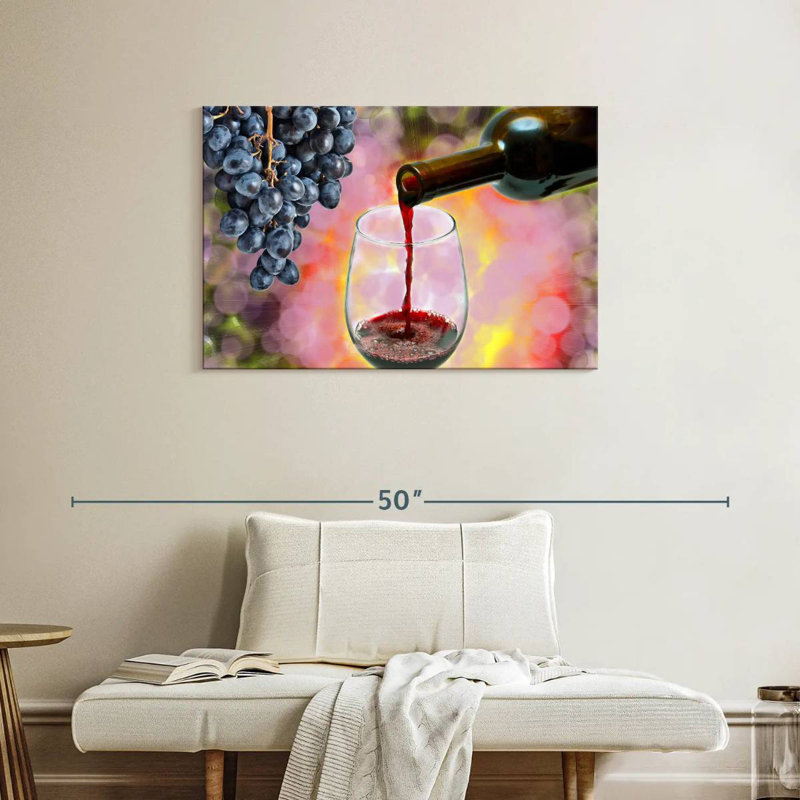 Yarlin décantant le vin rouge au verre, H 24 po x l 36 po