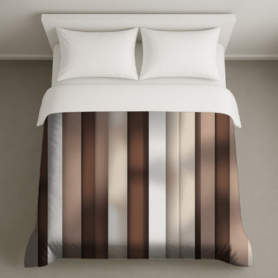 Brown Beige Vertical Stripes Duvet Covers