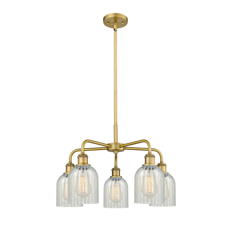 Lustre en forme de cloche à 5 lumières Matewan, Laiton brossé