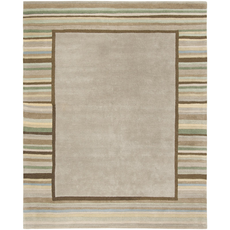Martha Stewart Hand Tufted Wool/Viscose Striped Rug , Rectangle 4' x 6'
