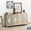 Modern Mirrored 4-door Cabinet For Home - Spacious Storage, Wood Colour, Construction, Easy Assembly Elegant With Elements And Storage Dining Area