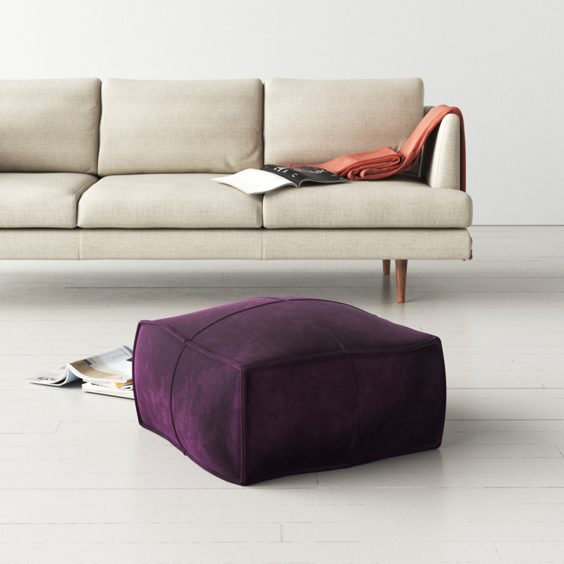 Orla Upholstered Pouf, Eggplant
