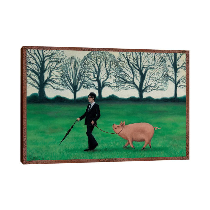 In England by Antoinette Kelly - Floater Frame Gallery-Wrapped Canvas Giclée on Canvas, Classic Brown Wood Framed Canvas