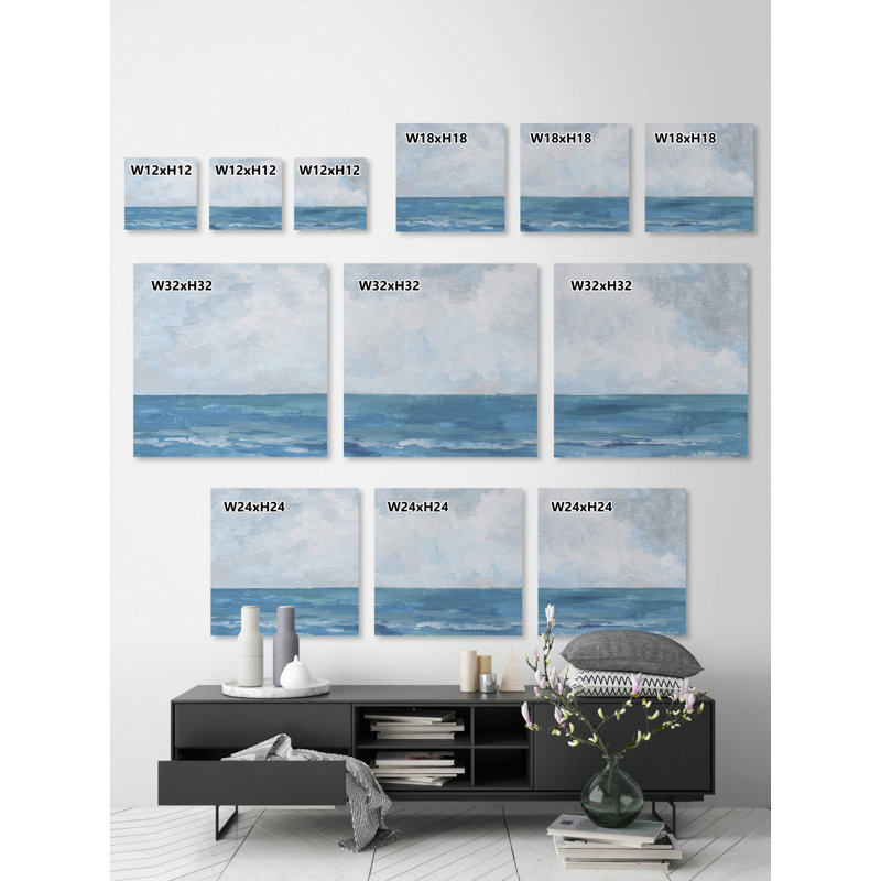 " Happy By The Sea " 3 - Pieces, 32" H x 32" W