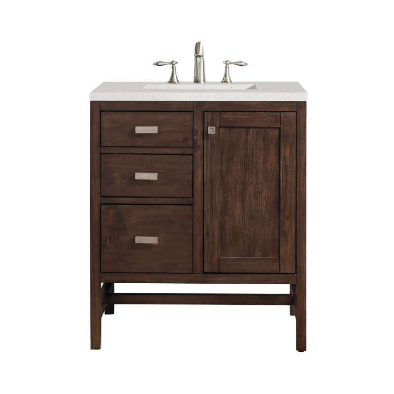 Addison 30'' W Single Vanity, Mid-Century Acacia, 8" Widespread, Lime Delight
