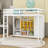 Wood Loft Bed With Wardrobe, Shelves And Cabinet-1131868676-1131868679