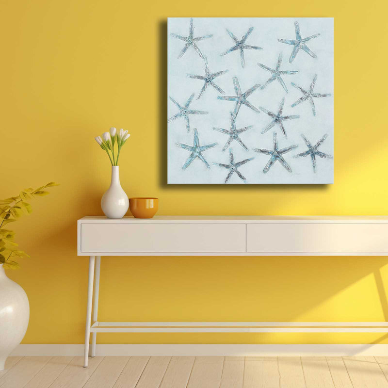 Blue Starfish Cluster Coastal Canvas Art