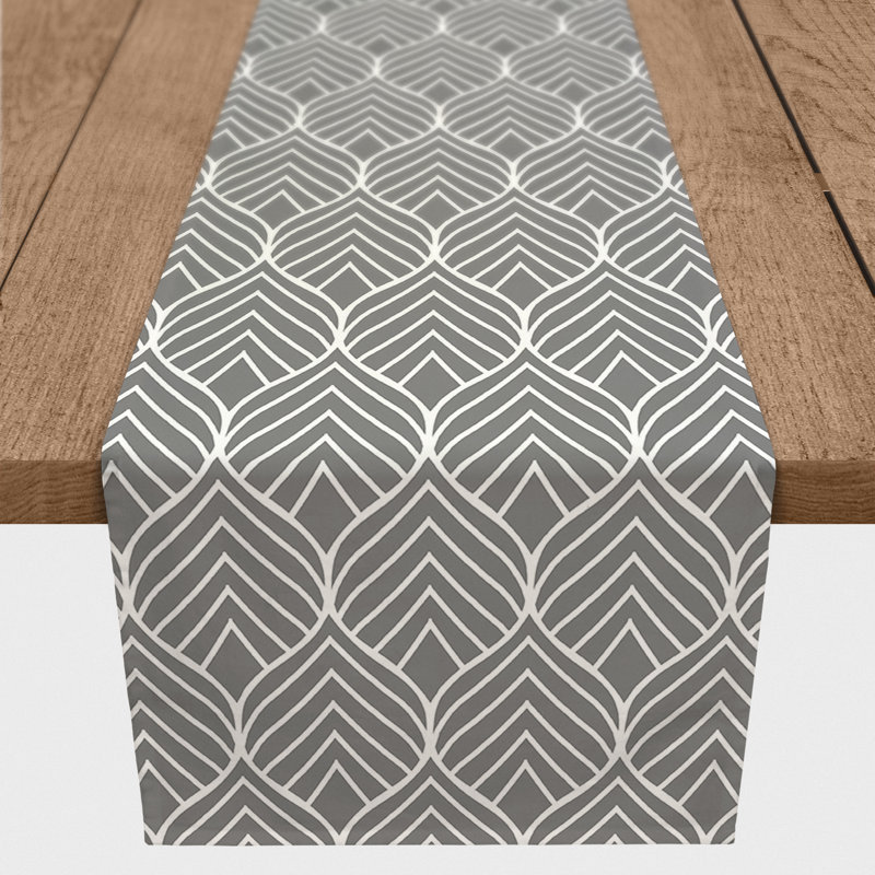 Chemin de table Geo, L 72 po x P 16 po, Gris