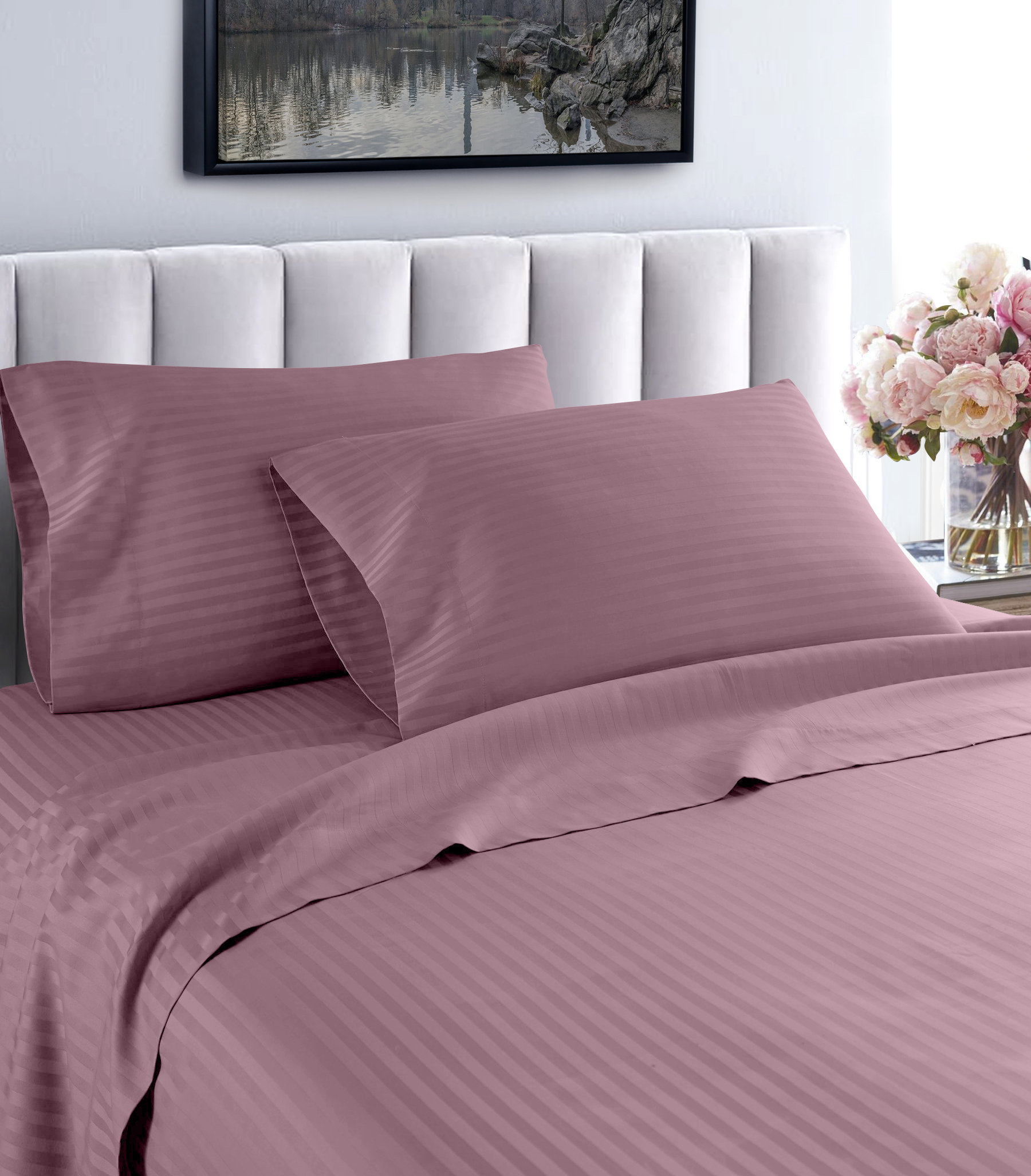 Home Sweet Home Dreams Beverly Hills 600 Thread Count Striped Egyptian