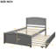 Lit plateforme gris avec lit gigogne gris - Structure en bois massif pour une chambre à coucher rétractable pratique-325240334