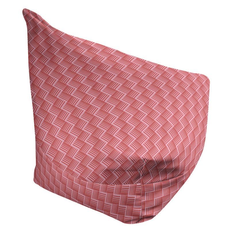Bean Bag Chair & Lounger, 25" H x 27" W x 30" D, Light Pink/Red