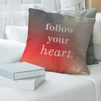 Housse de coussin à main manuscrite follow your cardiaque