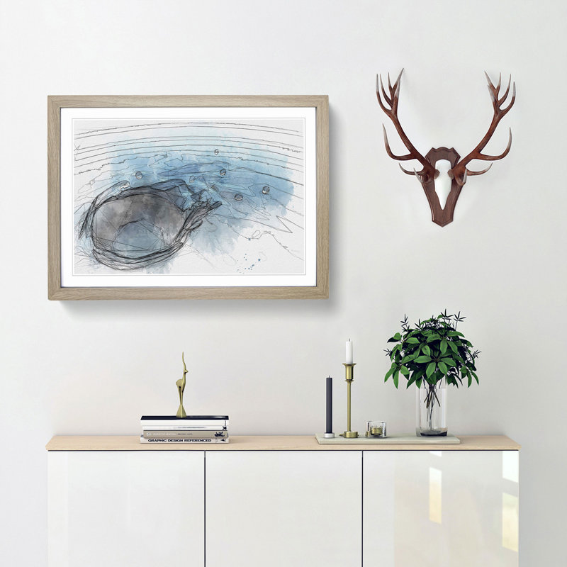 Splash of Water in a Lake in Abstract - Framed Print, Oak Framed, 27cm H x 36cm W x 2cm D