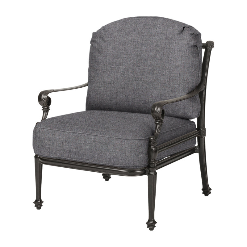 Grand Terrace Cushion Lounge Chair, Cast Slate Sunbrella® Plainweave, Desert Bronze