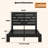 Industrial Chic Queen Platform Bed Frame with Headboard - Easy Assembly, Large Under-Bed Storage, Noise-Free - Black/Brown-379707378-380618263