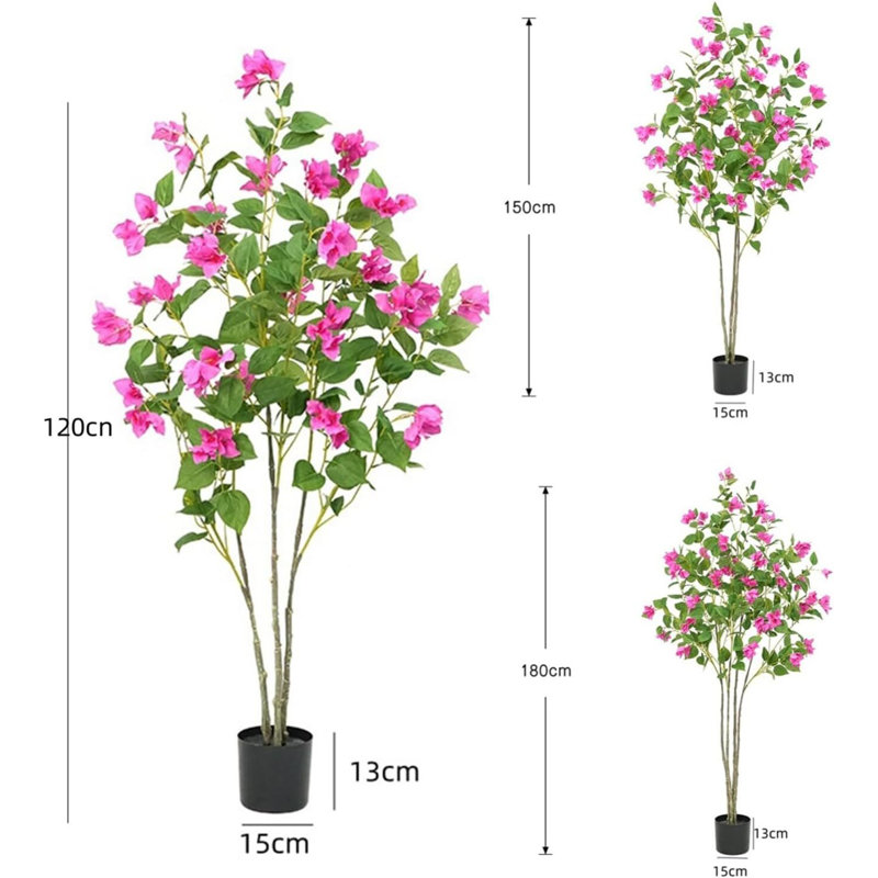 Bougainvillée artificiel, arbre vert, H 70,87 po