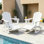 Ensemble de 2 chaises berçantes Adirondack en PEHD pliable avec repose-pieds rétractable, porte-gobelet et rainure pour téléphone