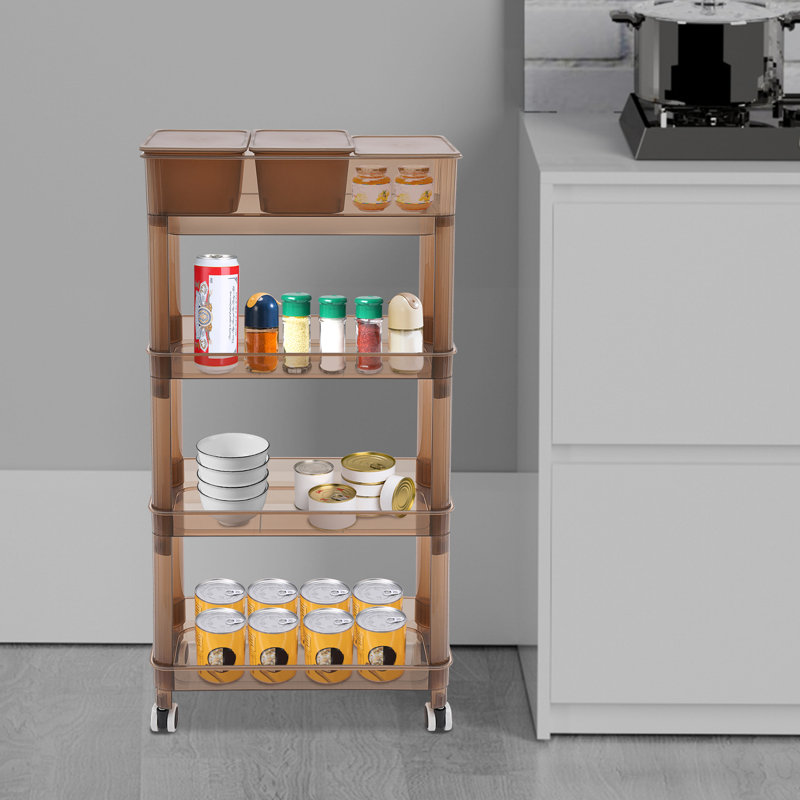 Multifunctional 4 Tier Rolling Utility Cart Organizer