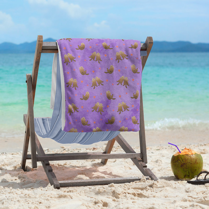 Katelyn Elizabeth Cotton Blend Beach Towel, Purple