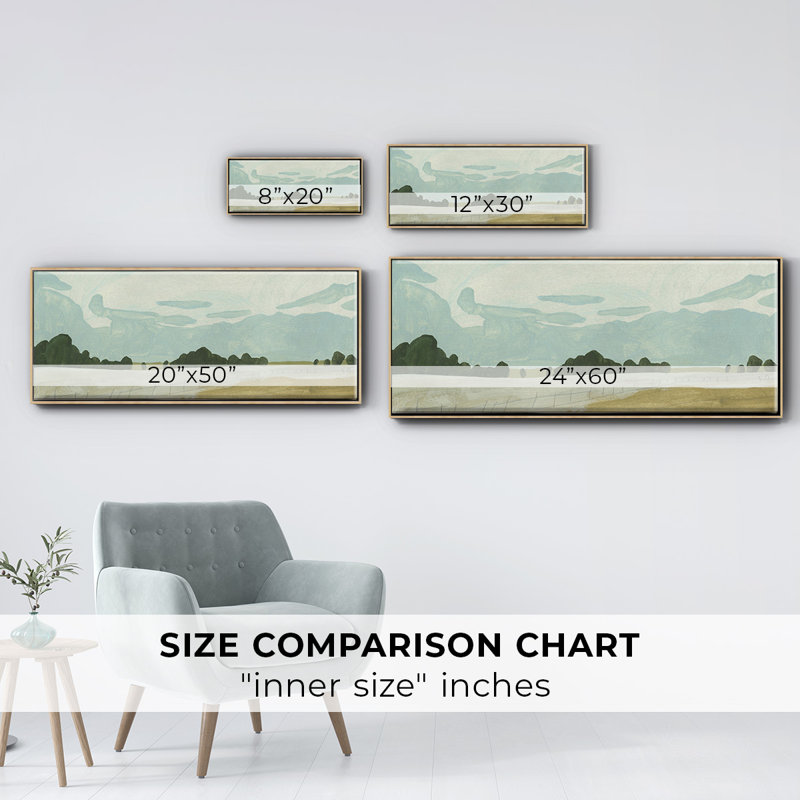 " Farmland Study II ", 8" H x 20" W x 1.5" D, Natural Floater Framed Canvas