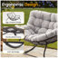 Chaise berçante avec repose-pieds, repose-pieds et coussins en osier toutes saisons-1800876229