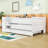 Twin Wooden Daybed with Trundle and Built-in-Desk-1660090275