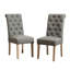 2 chaises grises en bois massif - courbe élégante, rembourrage confortable, base de 2 motifs de conception, base, touche luxueuse-372632509