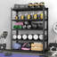 59" Wide Black Metal Shelves, With 5 Removable Dividers, Large Capacity, Strong Load Bearing, Suitable For Garage, Kitchen And Office.